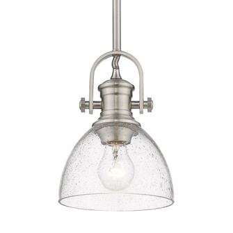 Yep by Golden Lighting Hines 1-light 7in Pendant in Pewter and Seeded Glass (36|3118-M1L PW-SD)