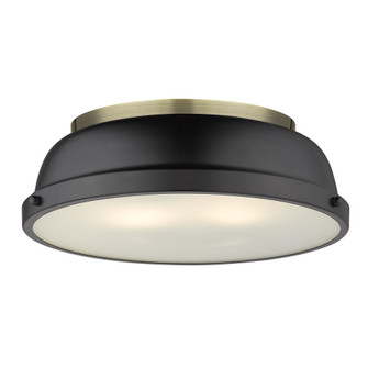 Yep by Golden Lighting Duncan 2-light Flush Mount in Aged Brass and Matte Black shade (36|3602-14 AB-BLK)