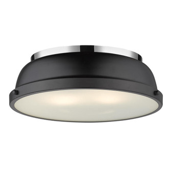 Duncan 14'' Flush Mount in Chrome with a Matte Black Shade (36|3602-14 CH-BLK)