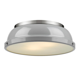 Duncan 14'' Flush Mount in Pewter with a Gray Shade (36|3602-14 PW-GY)