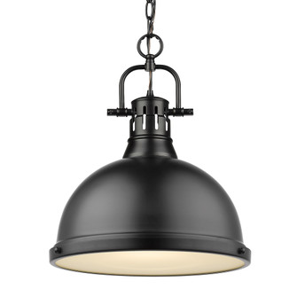 Yep by Golden Lighting Duncan 1-light 14in Chain Hung Pendant in Matte Black (36|3602-L BLK-BLK)
