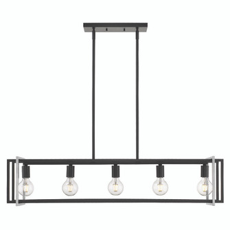 Tribeca Linear Pendant in Matte Black with Pewter Accents (36|6070-LP BLK-PW)