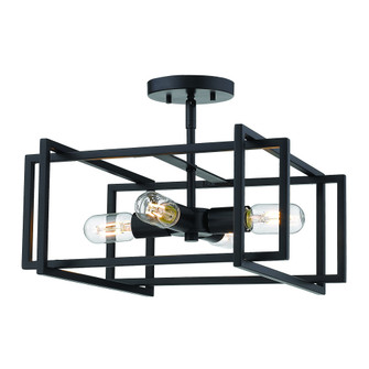 Golden Lighting Tribeca 4-light Semi-Flush Mount in Matte Black (36|6070-SF BLK-BLK)