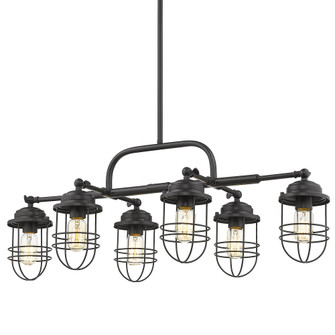 Wry Lighting Seaport 6-light Island Light in Matte Black (36|9808-LP BLK)