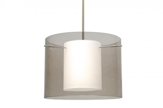 Besa Stem Pendant Pahu 16 Satin Nickel Transparent Smoke/Opal 1x150W Medium Base A21 (127|1TT-S00707-SN)