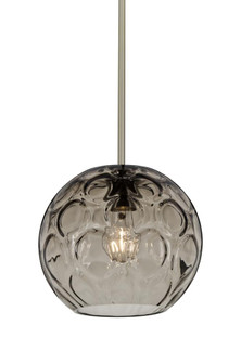 Besa Bombay Cord Pendant, Smoke, Satin Nickel Finish, 1x60W Medium Base (127|1TT-BOMYSM-SN)