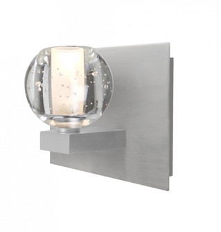 Besa, Boca Vanity, Clear Bubble, Satin Nickel Finish, 1x3W LED (127|1WF-BOCABB-LED-SN)