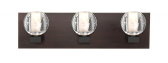 Besa, Boca Vanity, Clear Bubble, Bronze Finish, 3x5W LED (127|3WF-BOCABB-LED-BR)