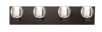 Besa, Boca Vanity, Clear Bubble, Bronze Finish, 4x5W LED (127|4WF-BOCABB-LED-BR)