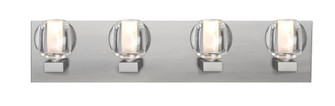 Besa, Boca Vanity, Clear, Satin Nickel Finish, 4x5W LED (127|4WF-BOCACL-LED-SN)