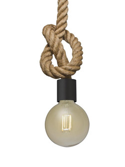 Besa Solo Rope Pendant, Black, 1x4W LED Filament (127|1JT-SOLO-EDIL-BK)