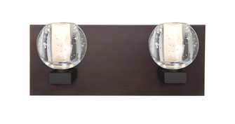 Besa, Boca Vanity, Clear Bubble, Bronze Finish, 2x5W LED (127|2WF-BOCABB-LED-BR)