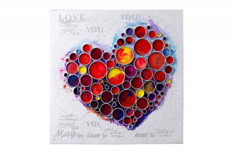 Work Of Heart Red Mixed-Media Wall Art (158|4DWA0113)