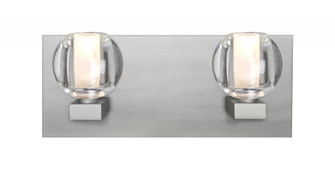 Besa, Boca Vanity, Clear, Satin Nickel Finish, 2x3W LED (127|2WF-BOCACL-LED-SN)