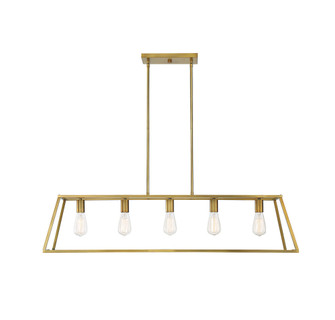 Denton 5-Light Linear Chandelier in Warm Brass (128|1-327-5-322)