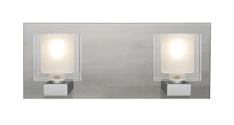 Besa, Bolo Vanity, Clear/Frost, Satin Nickel Finish, 2x40W G9 Base (127|2WF-BOLOFR-SN)