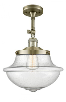 Oxford - 1 Light - 12 inch - Antique Brass - Adjustable Semi-Flush Mount (3442|201F-AB-G544)