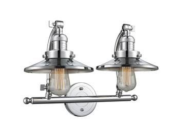 Railroad - 2 Light - 18 inch - Polished Chrome - Adjustable Bath Vanity Light (3442|515-2W-PC-M7)