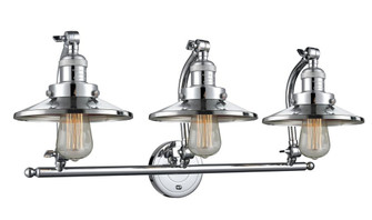 Railroad - 3 Light - 28 inch - Polished Chrome - Adjustable Bath Vanity Light (3442|515-3W-PC-M7)