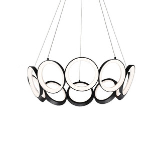 Oros 29-in Black Dimmable LED Chandelier (461|CH94829-BK)