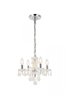 Rococo 4 light white Pendant White Royal Cut Crystal (758|V7804D15WH-WH/RC)