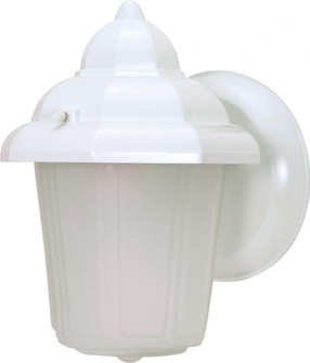 1 Light; 8-7/8 in.; Wall Lantern; Hood Lantern with Satin Frosted Glass; Color retail packaging; (81|60/3466)