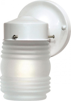 1 Light; 6 in.; Porch; Wall; Mason Jar with Frosted Glass; Color retail packaging; Gloss White (81|60/6109)