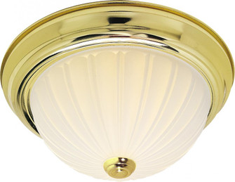 2 Light - 11'' Flush with Frosted Melon Glass - Polished Brass Finish (81|SF76/124)