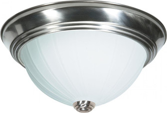 2 Light - 11'' Flush with Frosted Melon Glass - Brushed Nickel Finish (81|SF76/243)