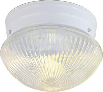 2 Light - 10'' Flush with Clear Ribbed Glass - White Finish (81|SF76/253)