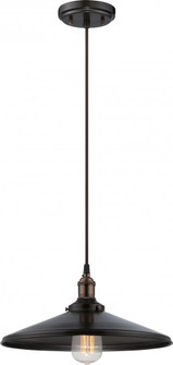 Vintage; 1 Light; Pendant with Matching Shade; Vintage Lamp Included; Rustic Bronze Finish (81|60/5509)