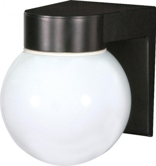 1 Light - 8'' Utility Wall with White Glass - Black Finish (81|SF77/140)