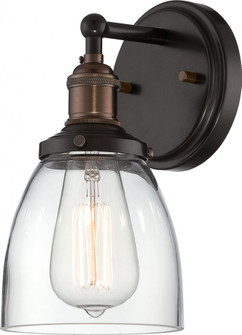 Vintage; 1 Light; Sconce with Clear Glass; Vintage Lamp Included; Rustic Bronze Finish (81|60/5514)