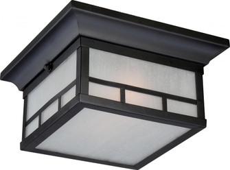 Drexel; 2 Light; Outdoor Flush Fixture with Frosted Seed Glass; Stone Black Finish (81|60/5606)
