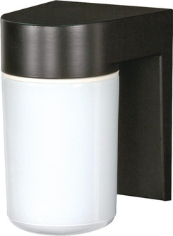 1 Light - 8'' Utility Wall with White Glass - Black Finish (81|SF77/137)