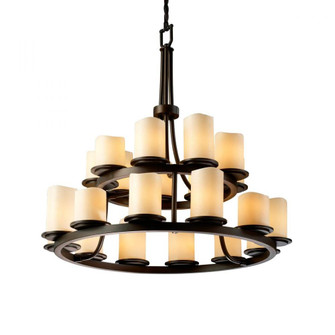 Dakota 21-Light 2-Tier Ring Chandelier (254|CNDL-8767-14-AMBR-DBRZ)
