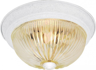 2 Light - 13'' Flush with Clear Ribbed Glass - Textured White Finish (81|SF76/192)