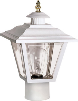 1 Light - 13'' Coach Post Top Lantern with Finial; Beveled Acrylic Panels; White Finish (81|SF77/899)