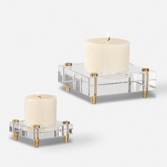 Uttermost Claire Crystal Block Candleholders Set/2 (85|18643)