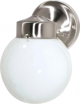 1 Light - 6'' Outdoor Wall with White Glass - Brushed Nickel Finish (81|SF76/705)