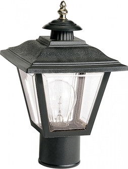 1 Light - 13'' Coach Post Top Lantern with Finial; Beveled Acrylic Panels; Black Finish (81|SF77/898)