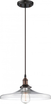 Vintage; 1 Light; Pendant with Clear Glass; Vintage Lamp Included; Rustic Bronze Finish (81|60/5507)