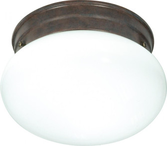1 Light - 8'' Flush with White Glass - Old Bronze Finish (81|SF76/600)