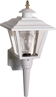 1 Light - 17'' Coach Lantern with Finial; Beveled Acrylic Panels; White Finish (81|SF77/897)