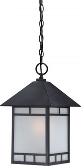 Drexel; 1 Light; Outdoor Hanging Fixture with Frosted Seed Glass; Stone Black Finish (81|60/5604)