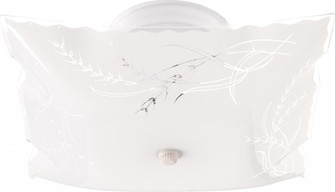 2 Light - 12'' Flush with Square Wheat & Ruffled Edge Glass- White Finish (81|SF76/270)