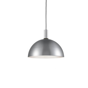 Archibald 16-in Brushed Nickel With Black Detail 1 Light Socket Pendant (461|492316-BN/BK)