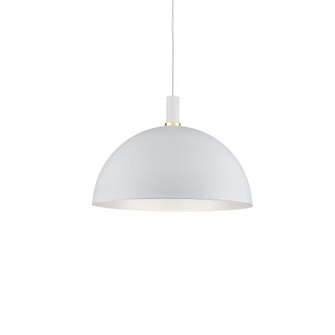 Archibald 24-in White With Gold Detail 1 Light Socket Pendant (461|492324-WH/GD)