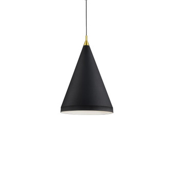 Dorothy 16-in Black With Gold Detail 1 Light Pendant (461|492716-BK/GD)