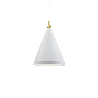 Dorothy 16-in White With Gold Detail 1 Light Pendant (461|492716-WH/GD)